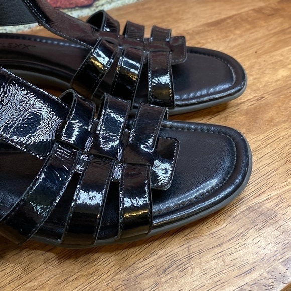 The Flexx Band Together Black Gladiator Strap Patent Leather Sandals Sz 7.5 - Picture 5 of 17